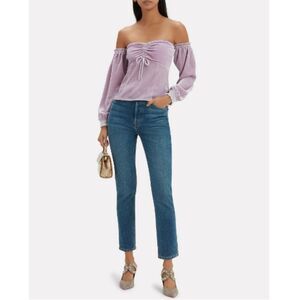NWT Intermix Penelope Velvet Off Shoulder Top Sz 4